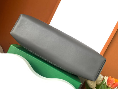 PORTE-DOCUMENTS CISALPIN 39 EN TOILE GOYARDINE GRIS ET CUIR DE VEAU