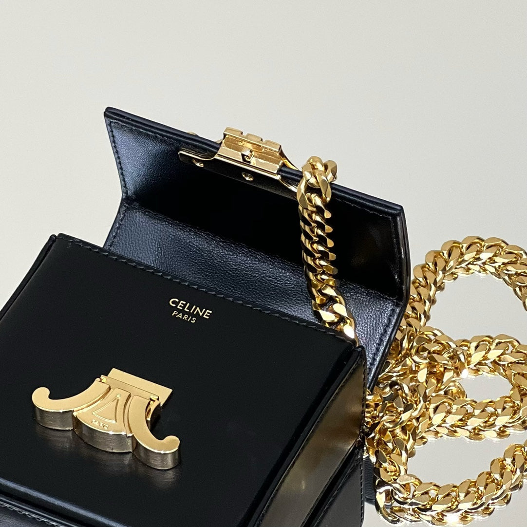 Coffret Triomphe 10 en cuir de veau noir brillant