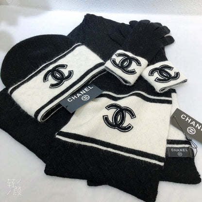 ブラックミックスホワイトカシミア3点セット 423996 