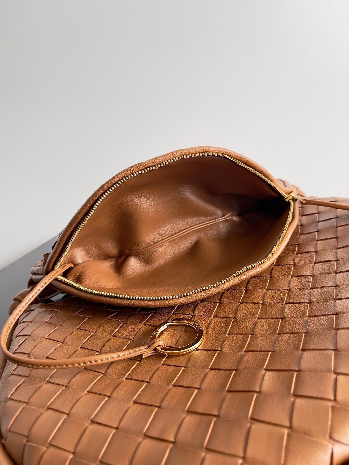 Sac BV GemeIIi 36 cm en cuir d'agneau rouille 209352