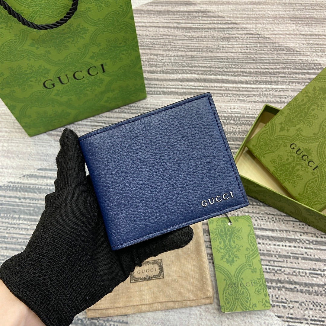 クラシックブルーカーフスキン製二つ折り財布 11インチ