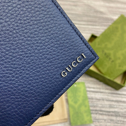 クラシックブルーカーフスキン製二つ折り財布 11インチ