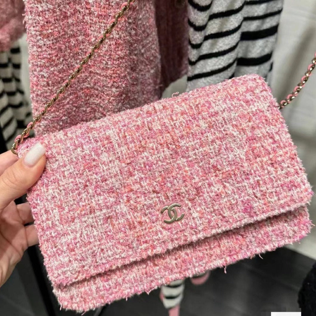 cc woc 18.5 tweed rose matériel doré