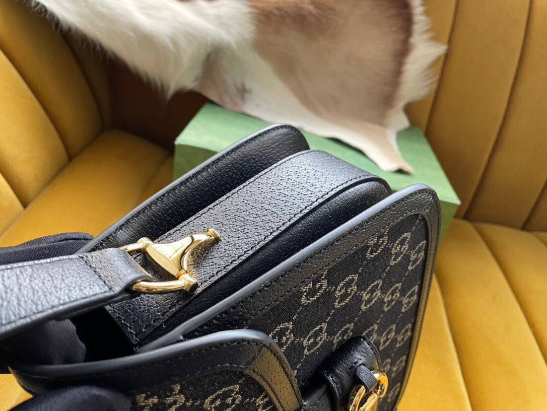 MINI SAC 25 GG HORSEBIT 1955 EN DENIM NOIR