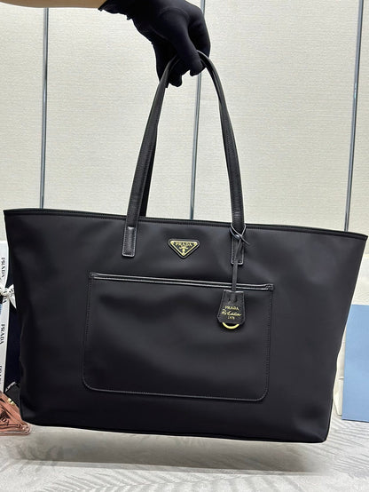 SAC CABAS CLASSIQUE 43 EN TISSU RE-NYLON NOIR