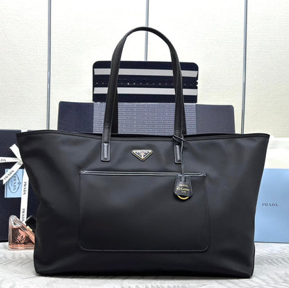 SAC CABAS CLASSIQUE 43 EN TISSU RE-NYLON NOIR