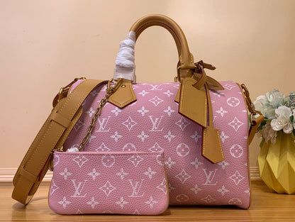 LV スピーディ P9 バンドリエール 30 ピンク パステル カーフスキン 203345