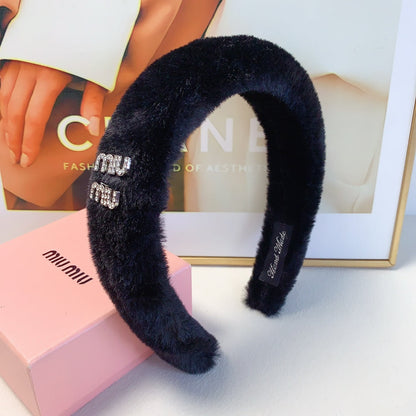 BANDEAU EN FOURRURE DE LAPIN NOIR