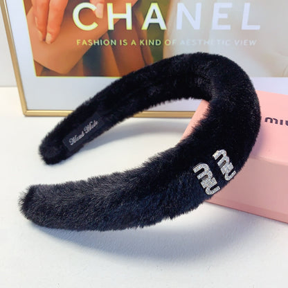 BANDEAU EN FOURRURE DE LAPIN NOIR