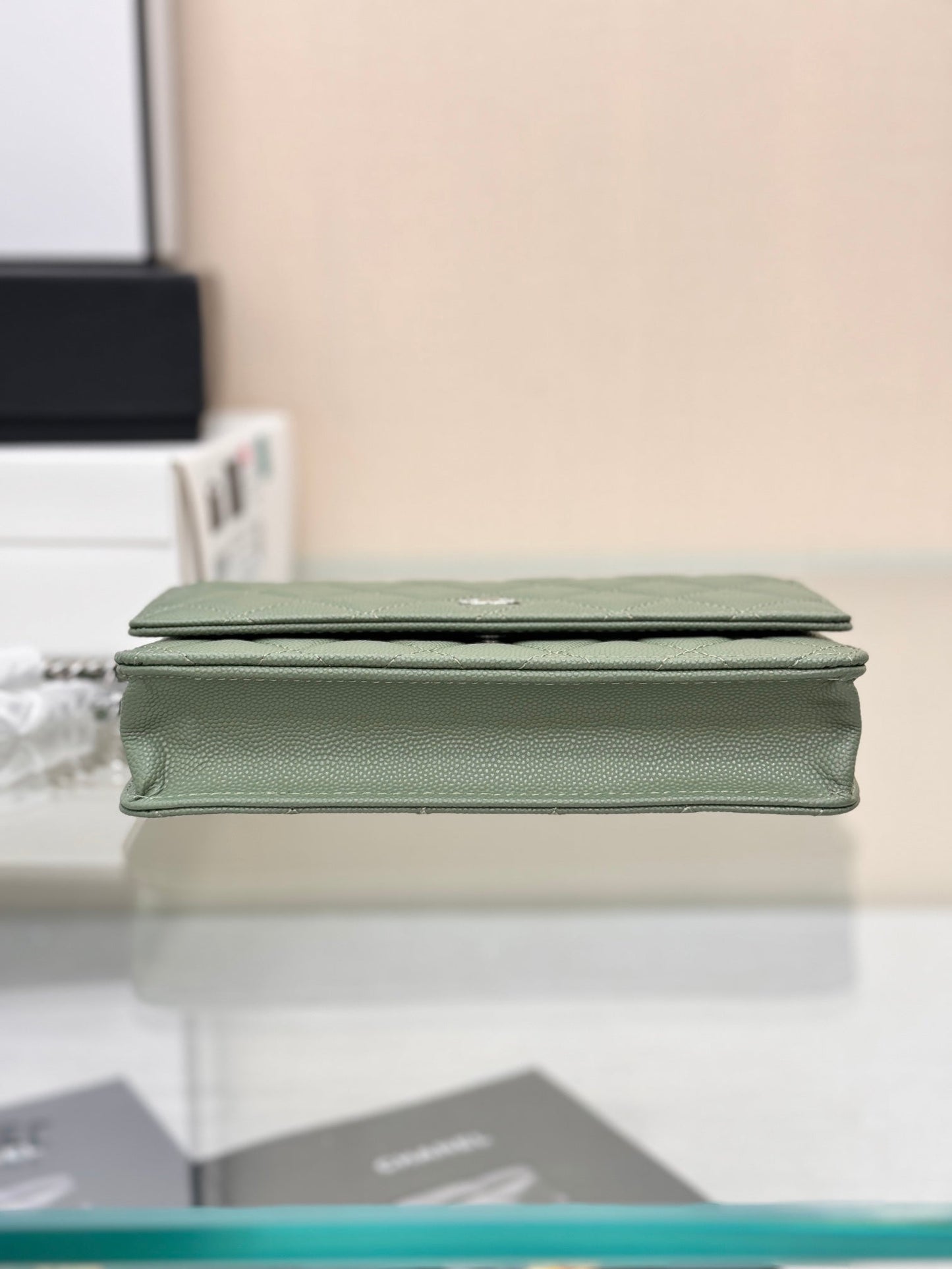 WOC 19cm カーキブルー キャビア シルバーハードウェア