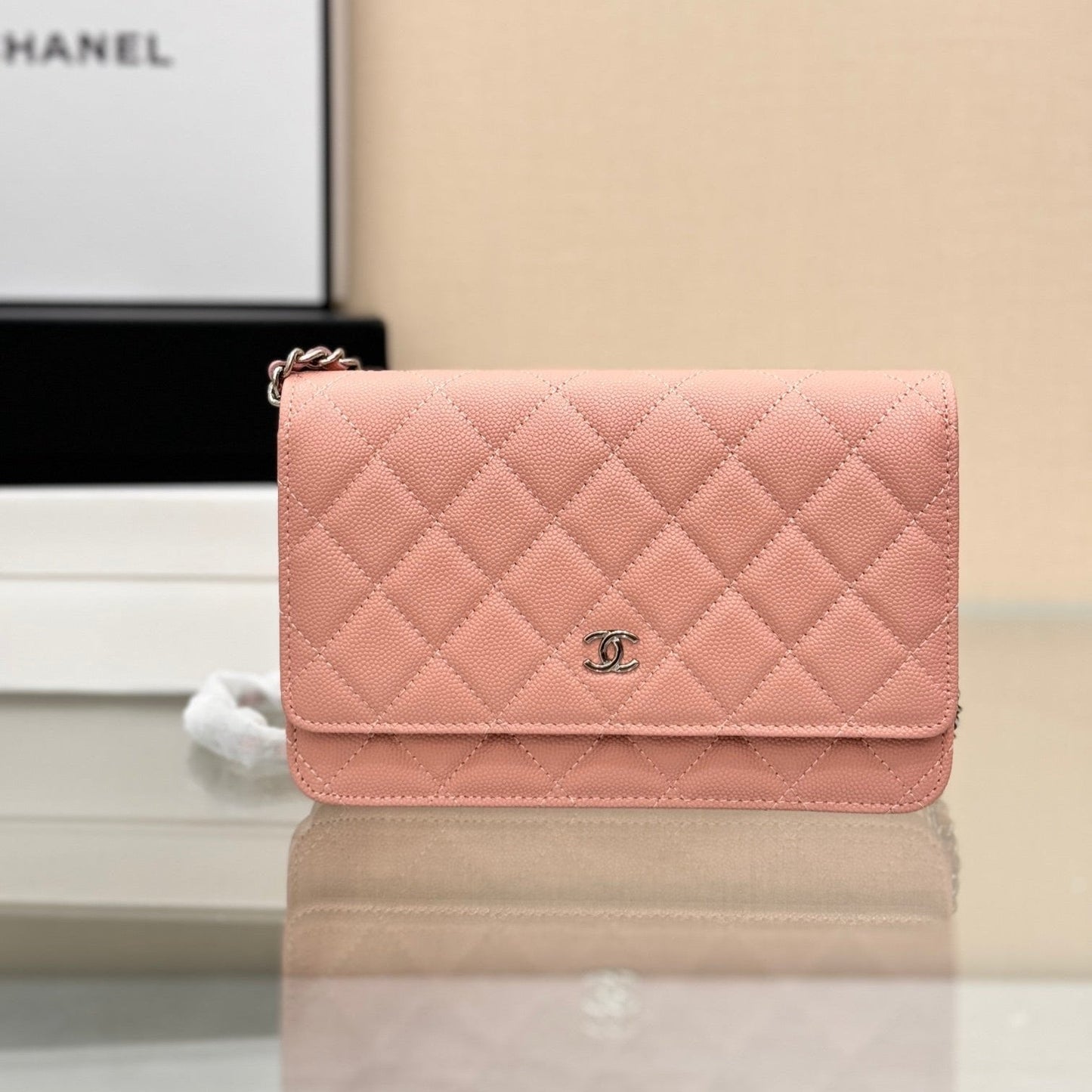 WOC 19CM ROSE CLAIR CAVIAR QUINCAILLERIE ARGENTÉE