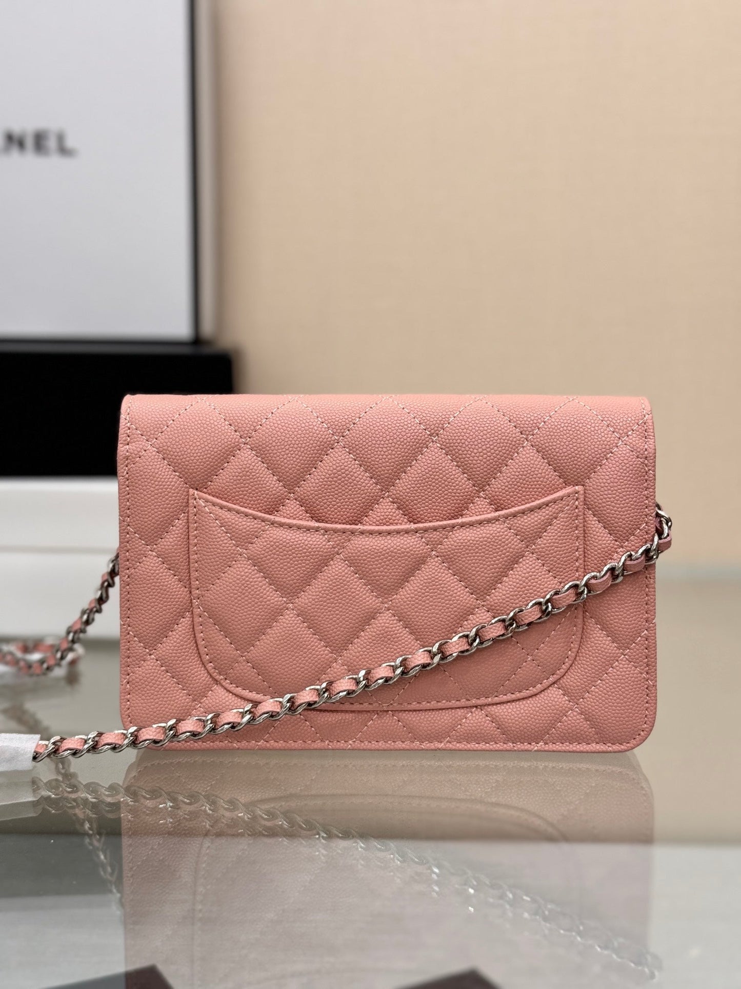 WOC 19CM ROSE CLAIR CAVIAR QUINCAILLERIE ARGENTÉE