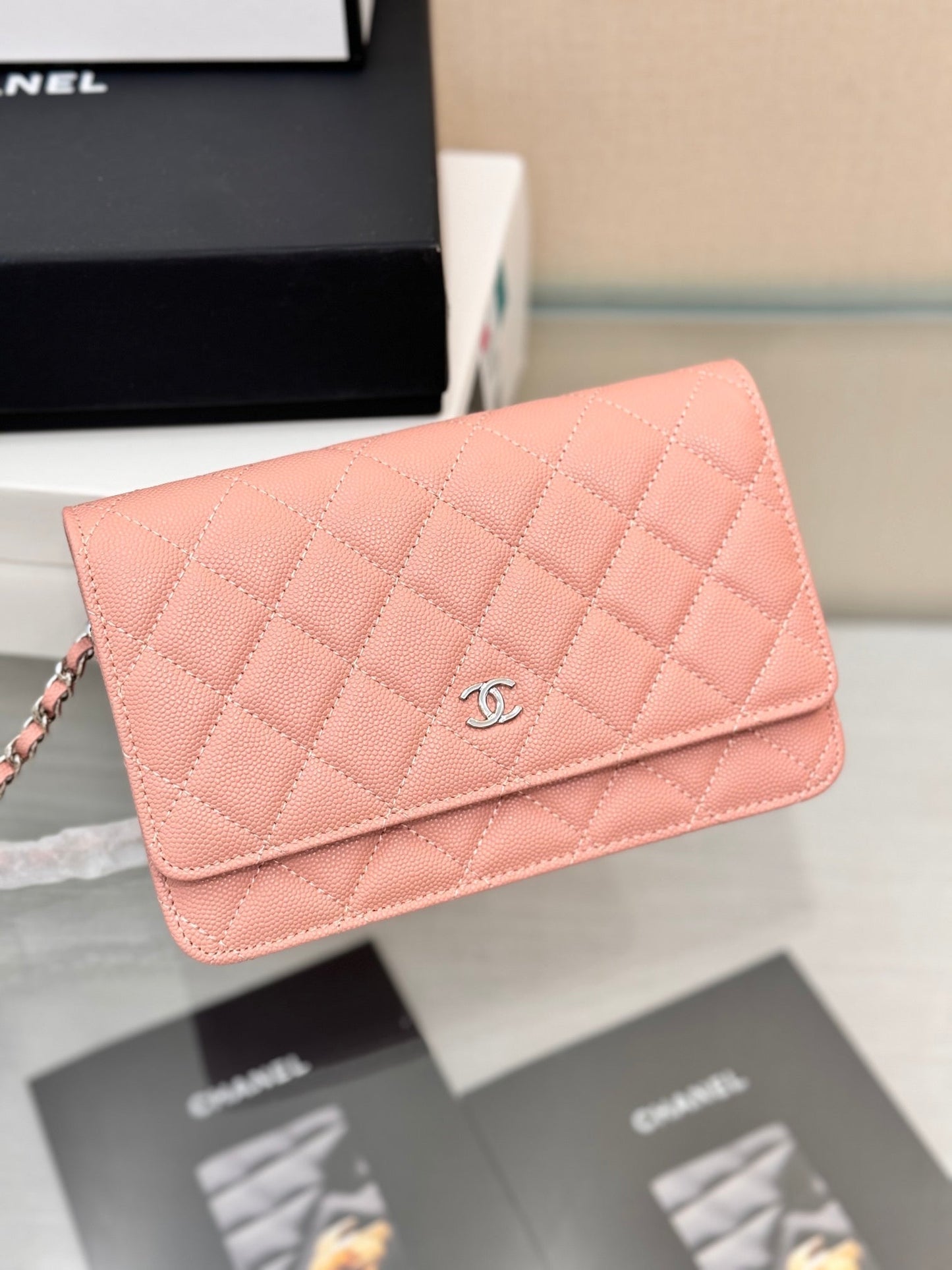 WOC 19CM ROSE CLAIR CAVIAR QUINCAILLERIE ARGENTÉE