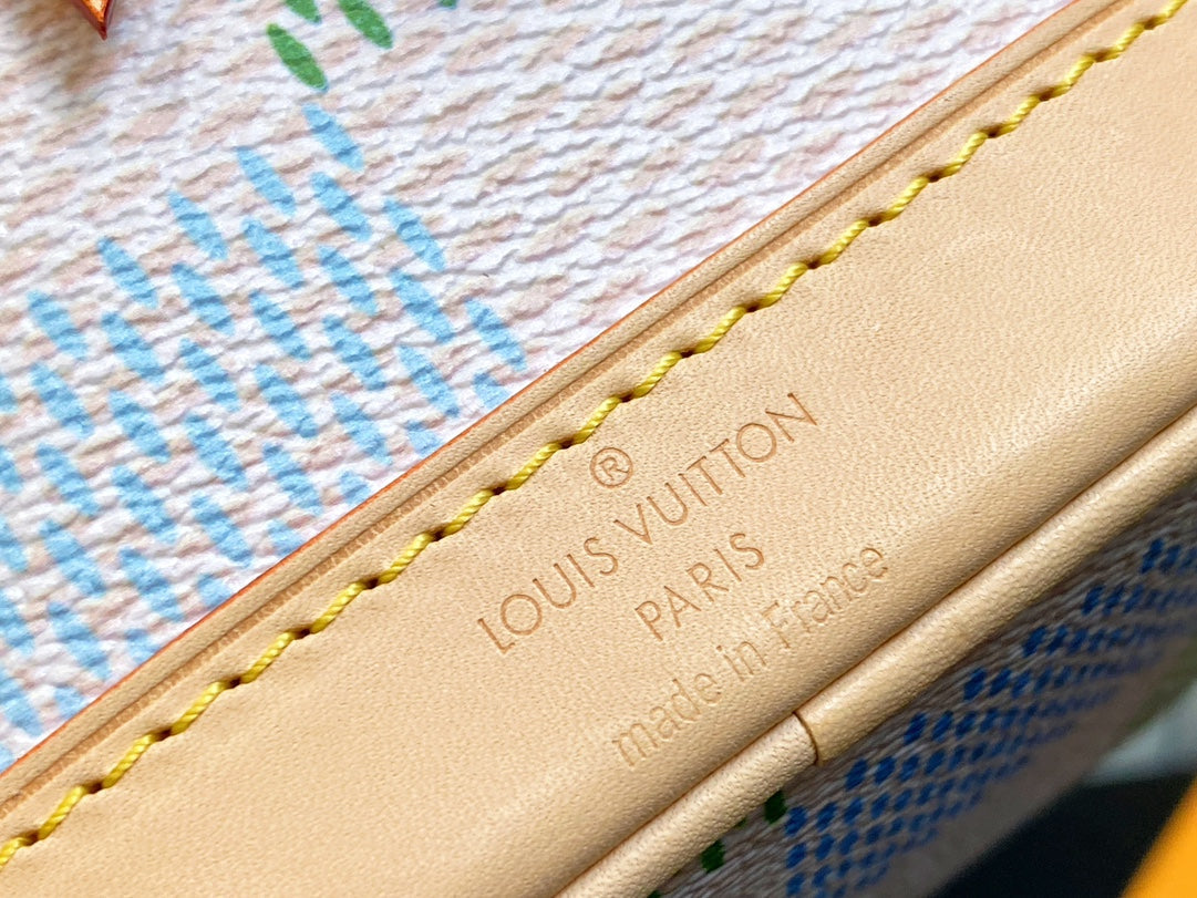 nano noe 13 toile damier cuir de veau beige matériel doré