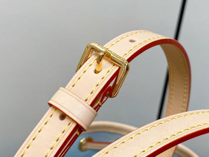nano noe 13 toile damier cuir de veau beige matériel doré
