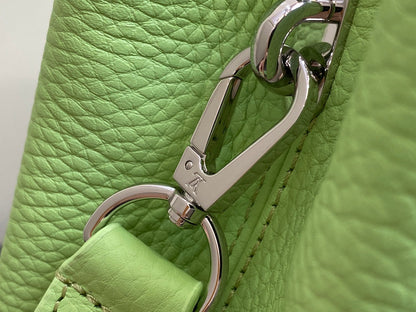 CAPUCINES BB 27 GREEN TAURILLON TURQUOISE SILVER HARDWARE