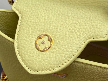 CAPUCINES BB 27 YELLOW TAURILLON GOLD HARDWARE