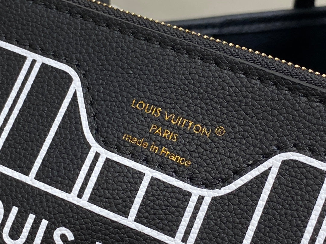 Neverfull 24 Bandoulière Inside Out BB Cuir de veau noir 