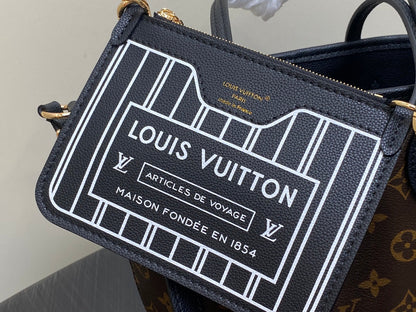 Neverfull 24 Bandoulière Inside Out BB Cuir de veau noir 