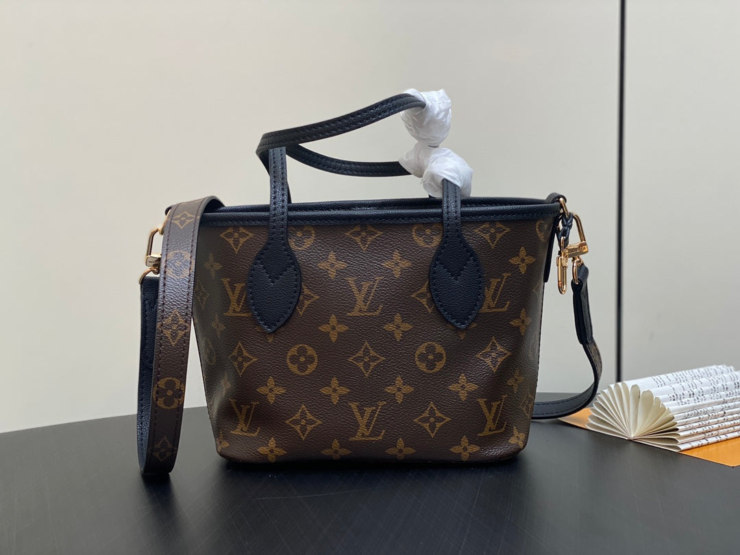 Neverfull 24 Bandoulière Inside Out BB Cuir de veau noir 