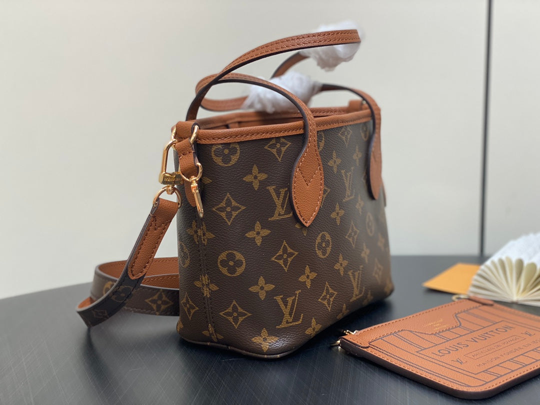 Neverfull 24 Bandoulière Inside Out BB Cuir de veau marron 