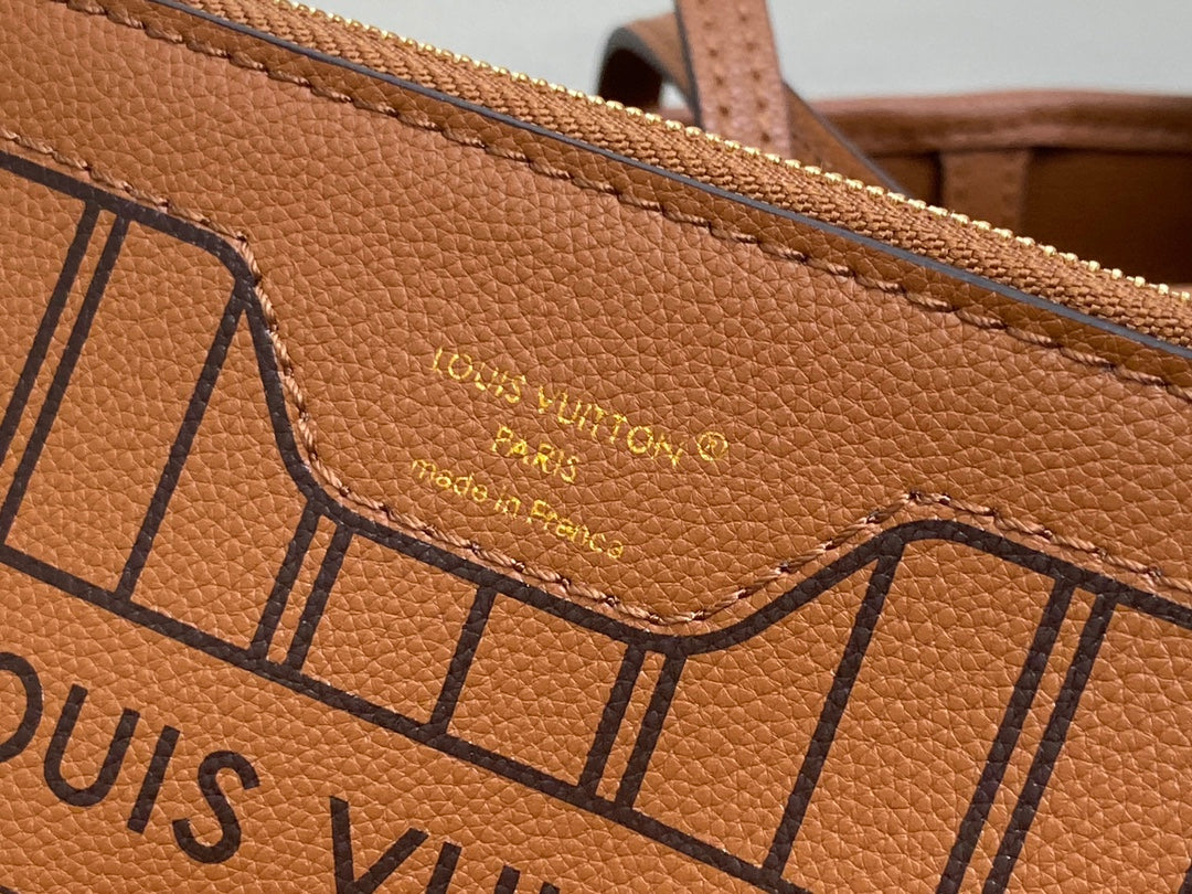Neverfull 24 Bandoulière Inside Out BB Cuir de veau marron 