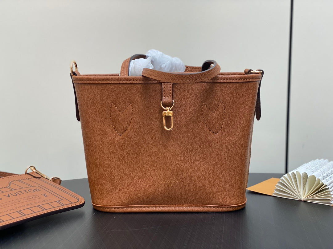 Neverfull 24 Bandoulière Inside Out BB Cuir de veau marron 