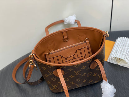 Neverfull 24 Bandoulière Inside Out BB Cuir de veau marron 