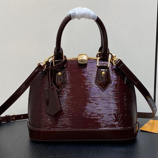 Alma BB 23 en cuir de veau épi rouge bordeaux 