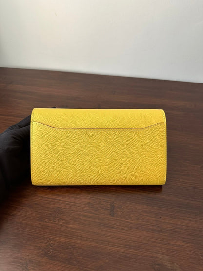 CONSTANCE TO GO 20.5 JAUNE EPSOM ARGENT QUINCAILLERIE 