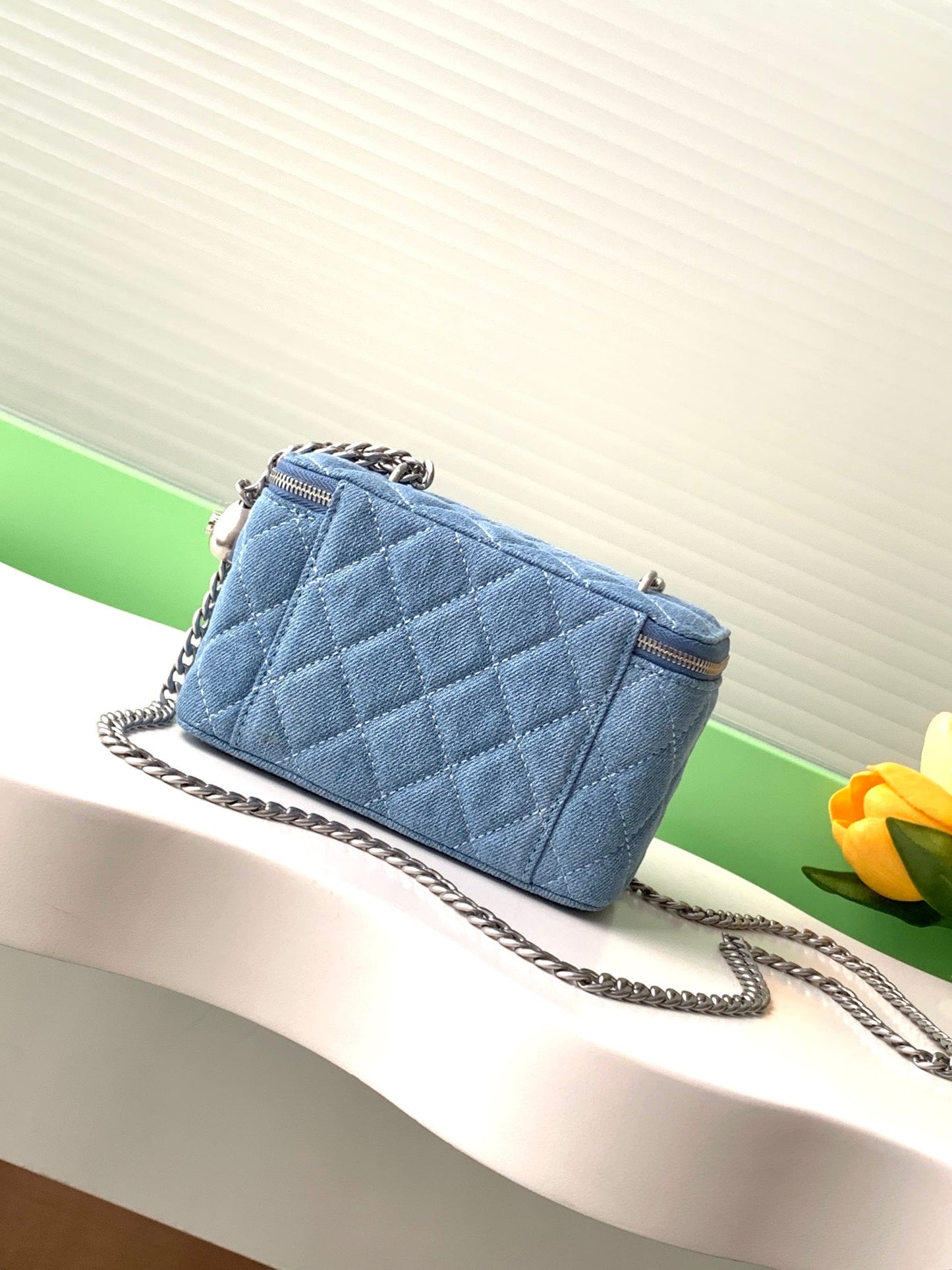 CC 24K Vanity 18cm Blue Denim Silver Hardware