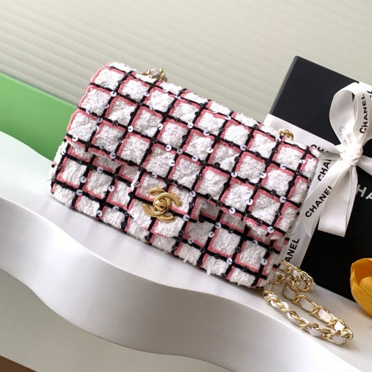 CC 25C Rose Blanc Noir Tweed Quincaillerie Dorée