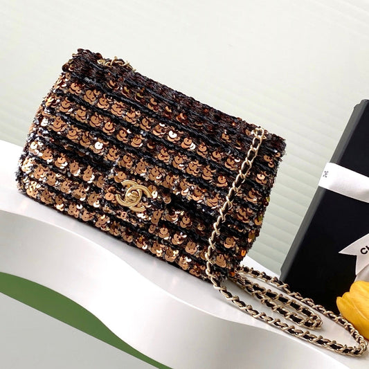 CC 25C Bronze Noir Paillettes Quincaillerie Dorée