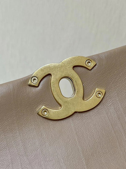 19 SAC À RABAT 20 CUIR DE VEAU BEIGE BODIN QUINCAILLERIE DORÉ 