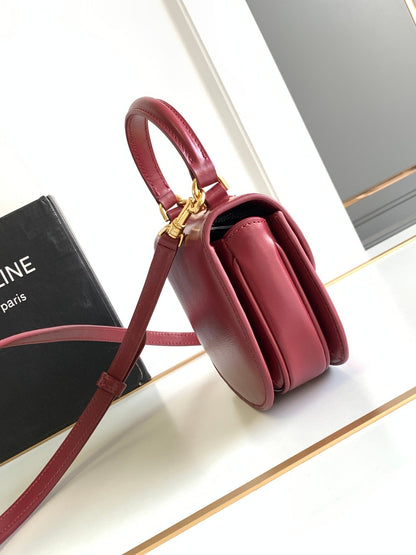 CHAINE TEEN BESACE TRIOMPHE 15,5CM CUIR DE VEAU ROUGE