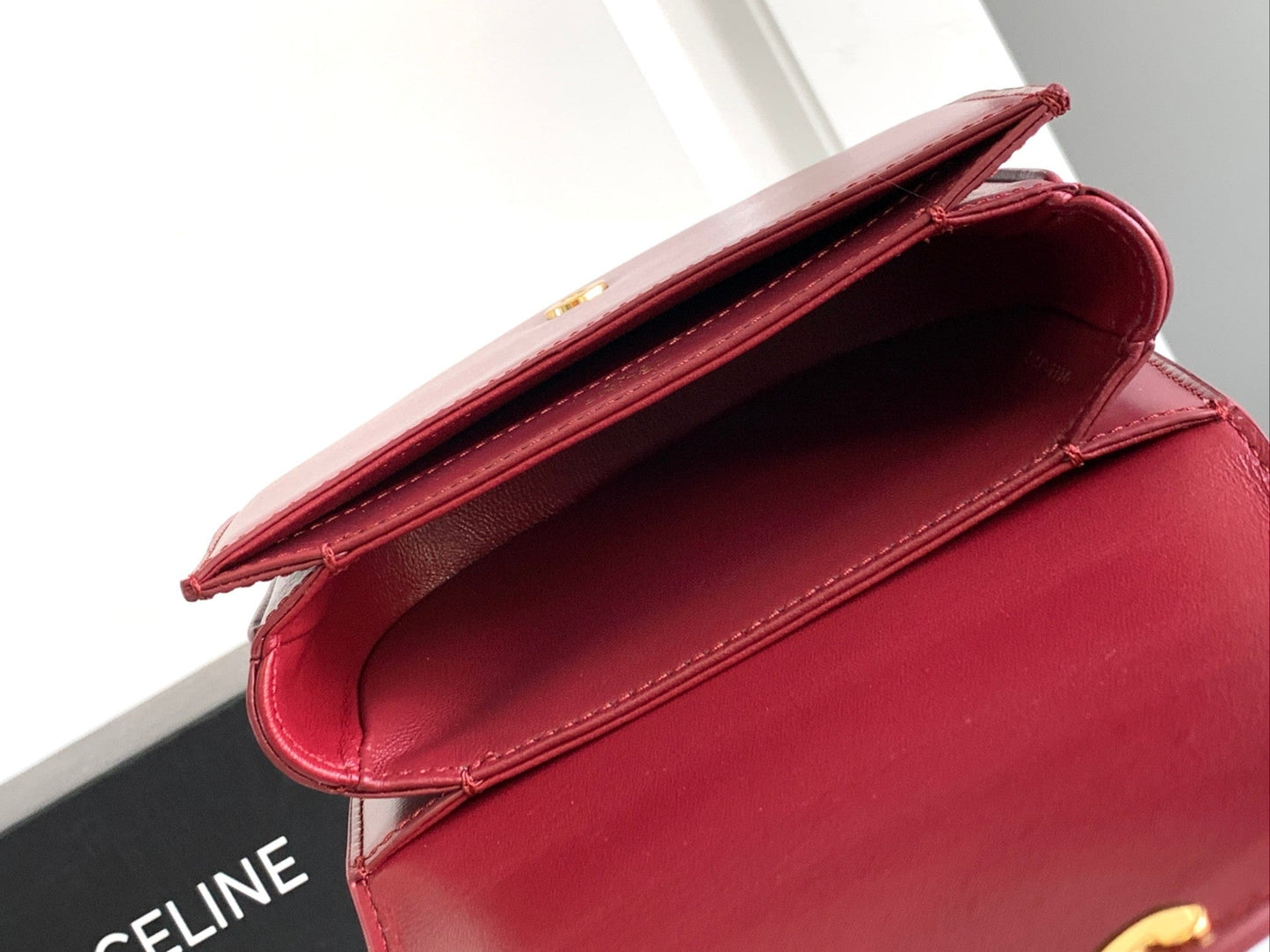 CHAINE TEEN BESACE TRIOMPHE 15,5CM CUIR DE VEAU ROUGE