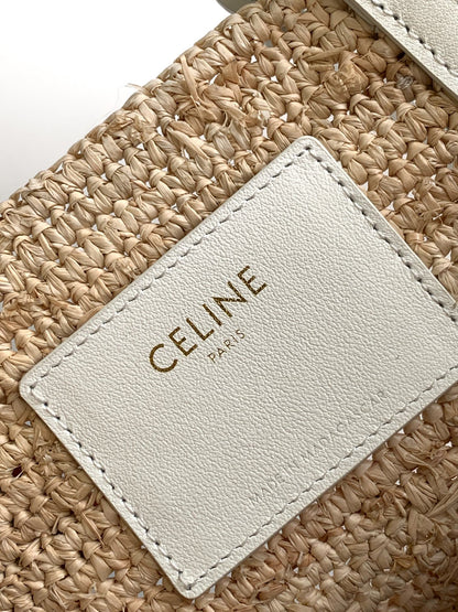 Sac à dos classique souple pour adolescent 21 cm en raphia et cuir de veau blanc