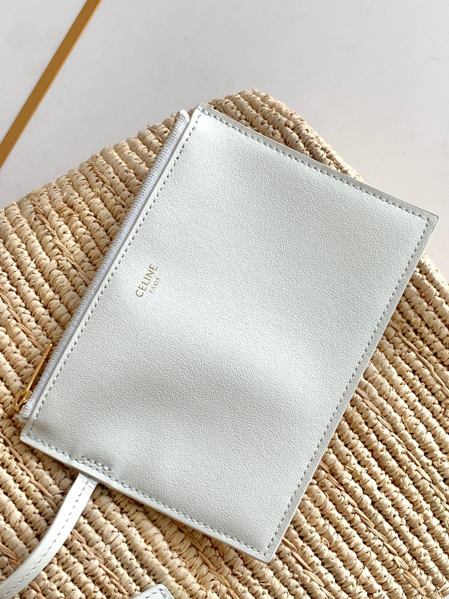 Sac à dos classique souple pour adolescent 21 cm en raphia et cuir de veau blanc