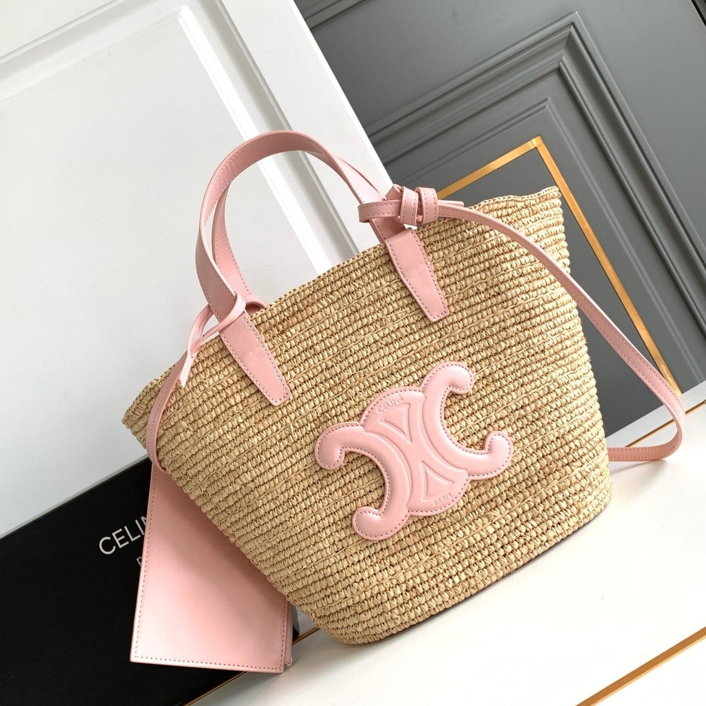 Sac à dos classique souple pour adolescent 21 cm en cuir de veau rose raphia
