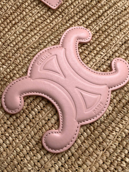 Sac à dos classique souple pour adolescent 21 cm en cuir de veau rose raphia
