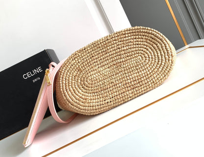 Sac à dos classique souple pour adolescent 21 cm en cuir de veau rose raphia