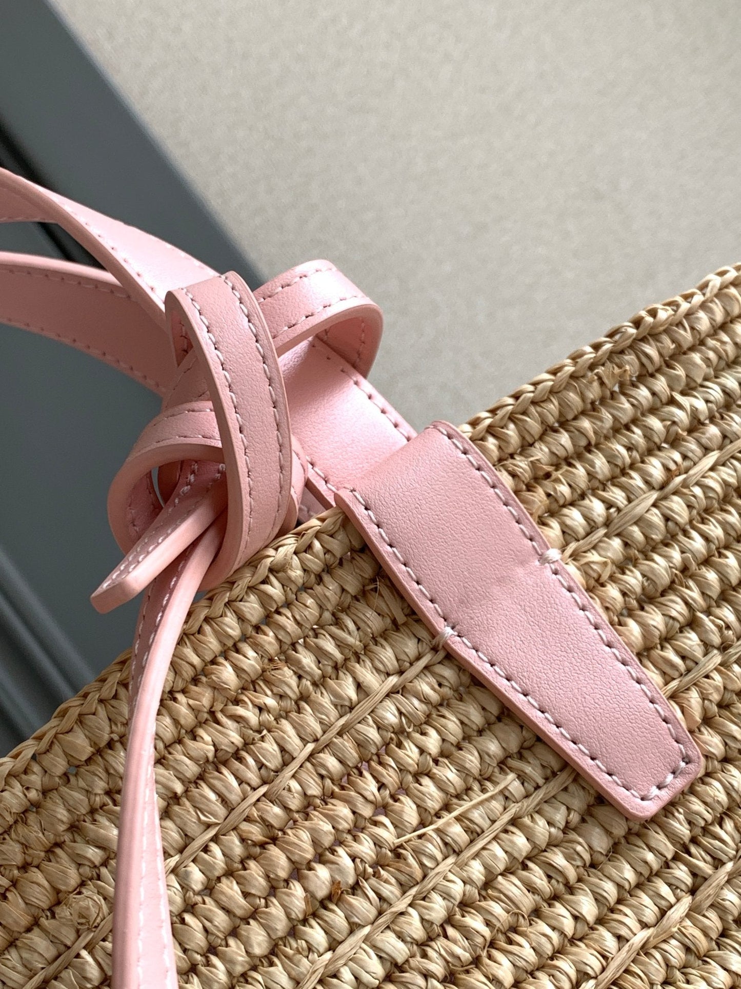 Sac à dos classique souple pour adolescent 21 cm en cuir de veau rose raphia