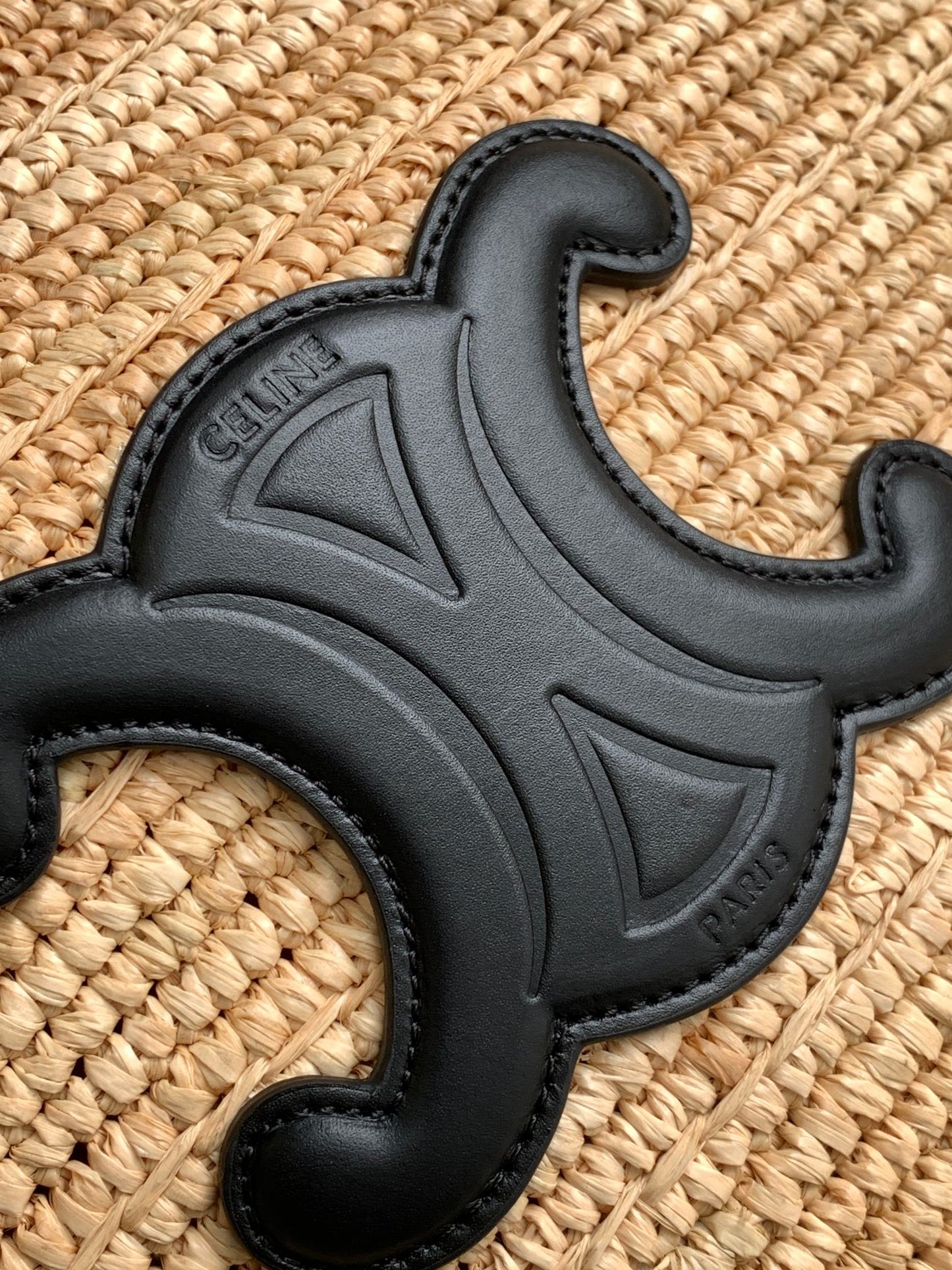 Sac à dos classique souple pour adolescent 21 cm en raphia et cuir de veau noir