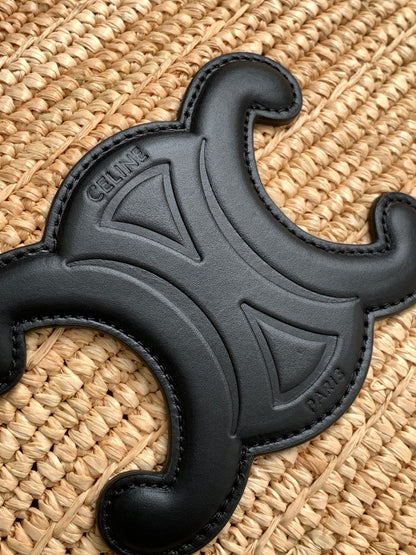 Sac à dos classique souple pour adolescent 21 cm en raphia et cuir de veau noir