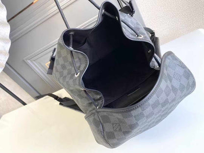SAC À DOS 44 EN TOILE DAMIER GRAPHITE GUN METAL