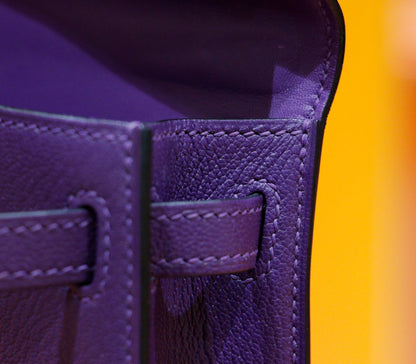 HM Mini Kelly 19 cm Violet Epsom Quincaillerie dorée