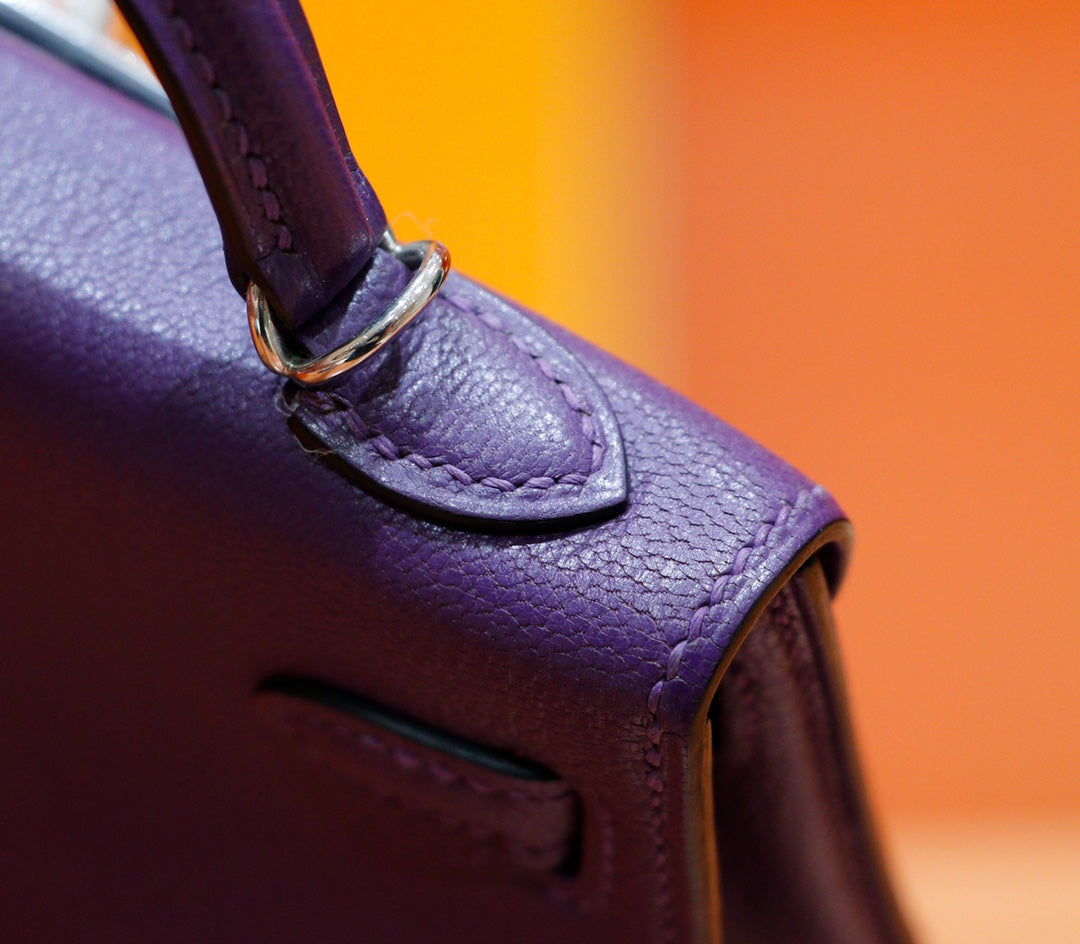 HM Mini Kelly 19 cm Violet Epsom Quincaillerie dorée
