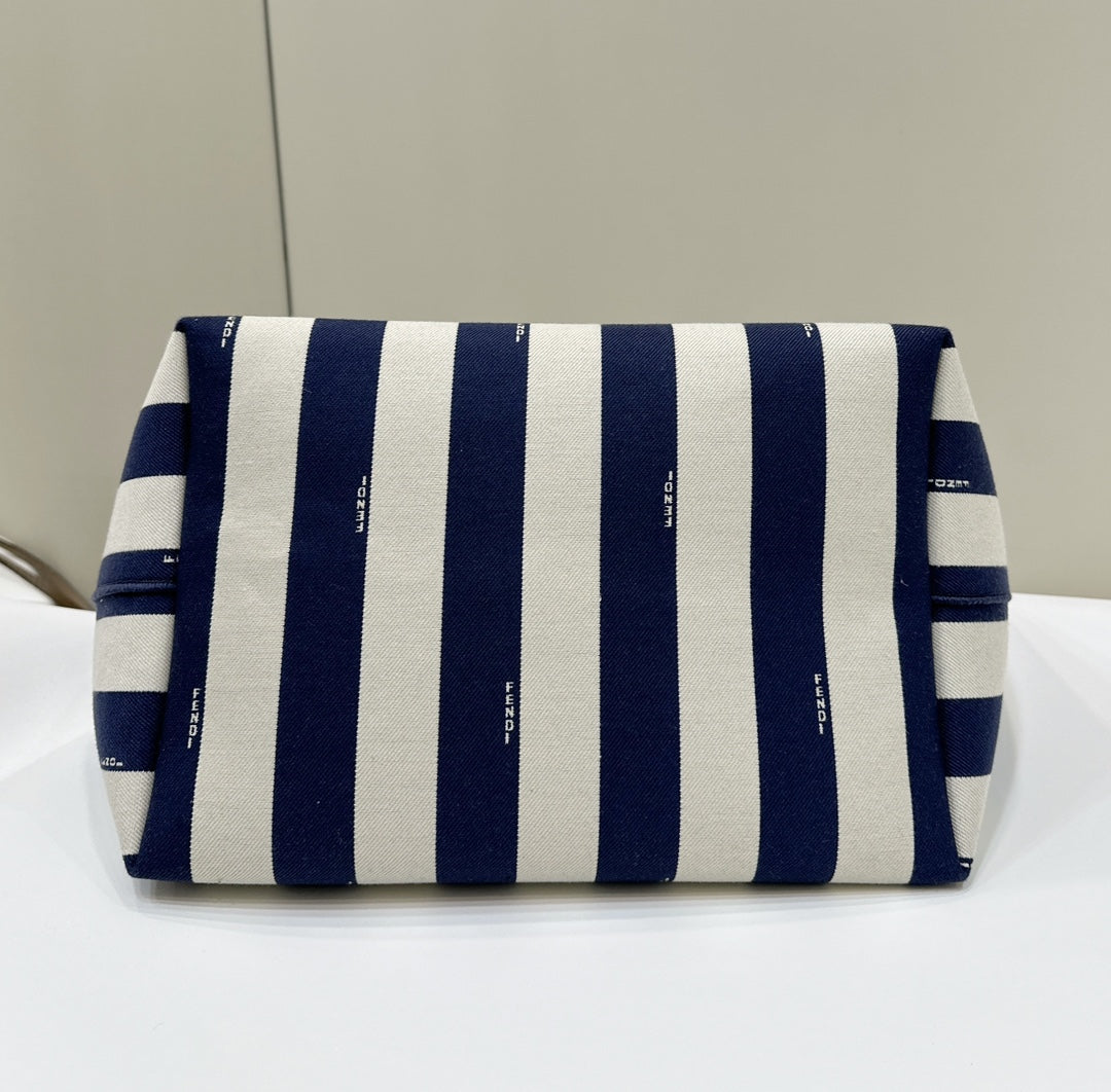 GRAND ROULEAU 33 EN TISSU JACQUARD BLEU NUIT MÉLANGÉ BLANC