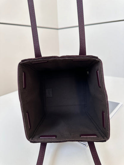 ORIGAMI MINI 19 EN CUIR D'AGNEAU ET DAIM ROUGE VIN