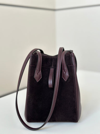 ORIGAMI MINI 19 EN CUIR D'AGNEAU ET DAIM ROUGE VIN